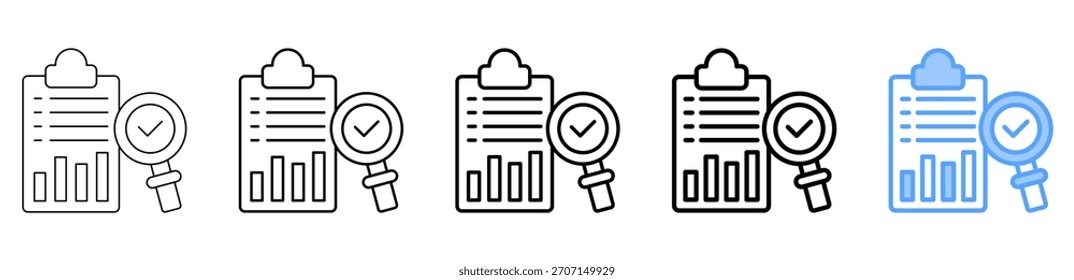 Conjunto de Colección de contorno de estilo diferente de icono de evaluación de mercado