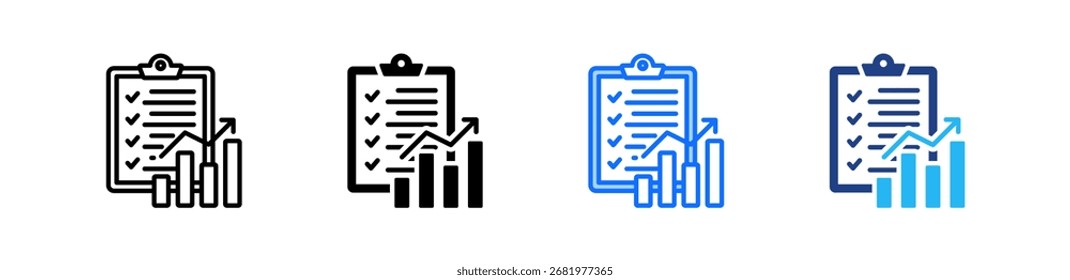 Conjunto de iconos de evaluación de mercado Colección de estilos múltiples