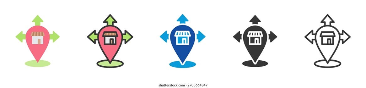 Markt Erweiterung Symbol Set Multi-Stil verschiedene Kollektion