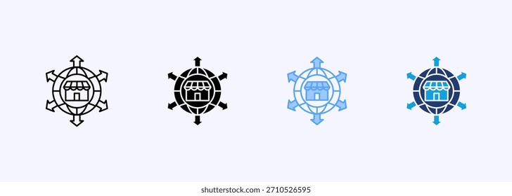 Markterweiterungs-Symbol Set Multiple Style Collection-Element für Design