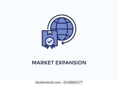 Icono de Vector de expansión de mercado o ilustración de logotipo
