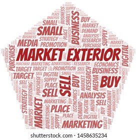 Market Exterior word cloud. Vector made with text only