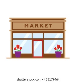 Market flat style icon isolated on white eps10