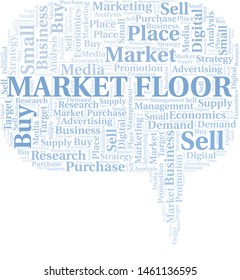 Market Floor word cloud. Vector made with text only