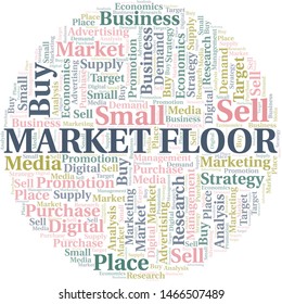 Market Floor word cloud. Vector made with text only