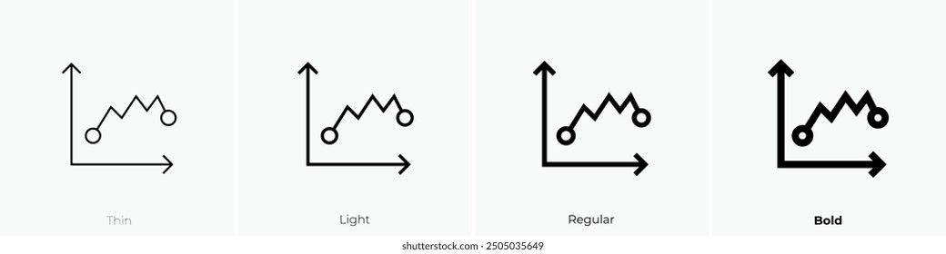 market fluctuation icon. Thin, Light Regular And Bold style design isolated on white background