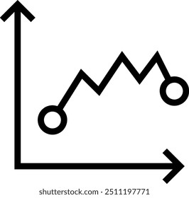 ícone de flutuação do mercado. Design de estilo linear fino isolado em fundo branco