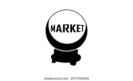 market forecast, black isolated silhouette