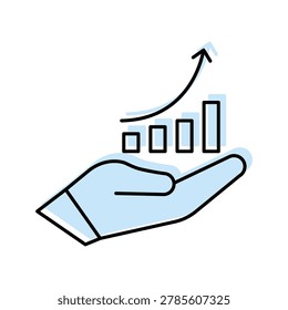 Market Forecast color shadow thinline icon , vector, pixel perfect, illustrator file 