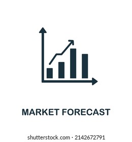 Marktprognose flach Symbol. Farbiges Elementzeichen aus der Sammlung der Finanzverwaltung. Flat Market Forecast Symbol für Webdesign, Infografiken und mehr.