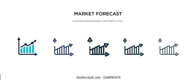 market forecast icon in different style vector illustration. two colored and black market forecast vector icons designed in filled, outline, line and stroke style can be used for web, mobile, ui