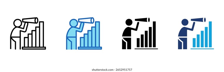 Ícone de Previsão de Mercado Ilustração de Vetor com Vários Estilos