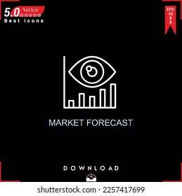 
Vector de icono de MARKET FORECAST sobre fondo negro. Iconos simples, aislados, planos, iconos, aplicaciones, logotipos, diseño de sitios web o aplicaciones móviles para la gestión de marketing empresarial,
Diseño de la interfaz de usuario UX Curso editable. EPS10