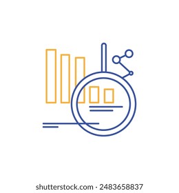 Market forecast image icon, linear isolated illustration, thin line vector, web design sign, outline concept symbol with editable stroke on white background.