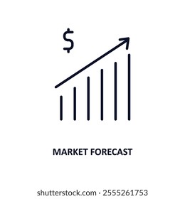 market forecast outline icon.  Thin line icon from cryptocurrency collection. Editable vector isolated on white background