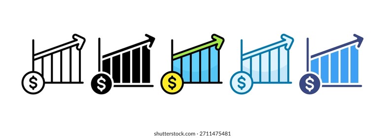 Conjunto de Ícones de Previsão de Mercado e Coleção de Vários Estilos