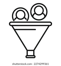 Market funnel icon outline vector. Customer target. People share