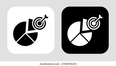 Market Gap Icon In Black and White Glyph Style