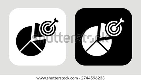 Market Gap Icon In Black and White Glyph Style