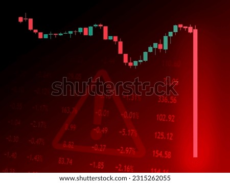 Market graph of candlestick with shining bearish marubozu candle. Trading screen background. Negative price changes quotation. The concept of weakening prices in financial markets.