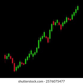 Market graph on black background. Index chart. Rising prices for purchase and sale tokens. Investment trusts REITs. Investment concept. Candlestick Icon. Crypto coin. Cryptographic. New digital asset