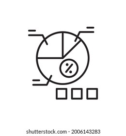 Ilustración de estilo de icono de esquema vectorial de Market Graph. Símbolo de marketing y publicidad archivo EPS 10