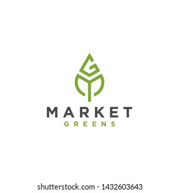 market green logo design vector