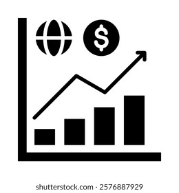 Market Growth Icon Element For Design