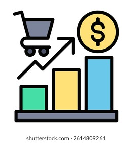 Market Growth Icon Element For Design