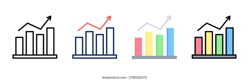 Ícone Crescimento de Mercado define coleção de vários estilos