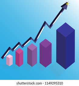 Market Growth idea. vector illustration. 