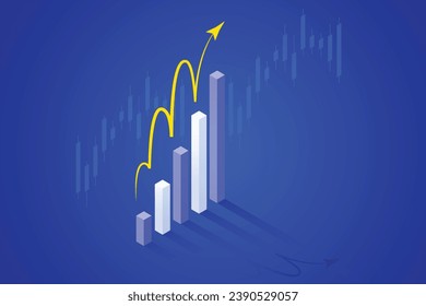 Market Growth Navigation market investment trading graph in graphic concept