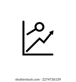 market growth sign symbol. vector illustration. line icon