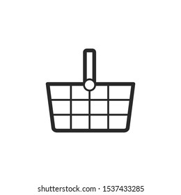 market hand basket icon icon vector on a white background