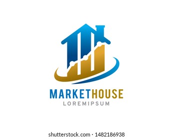 Market house logo symbol or icon template
