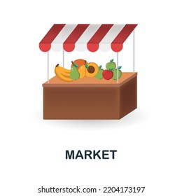 Market icon. 3d illustration from small business collection. Creative Market 3d icon for web design, templates, infographics and more