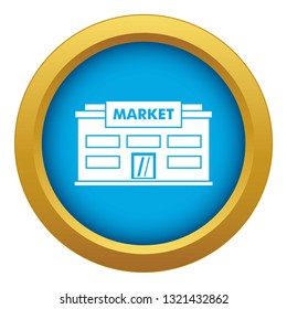 Market icon blue vector isolated on white background for any design