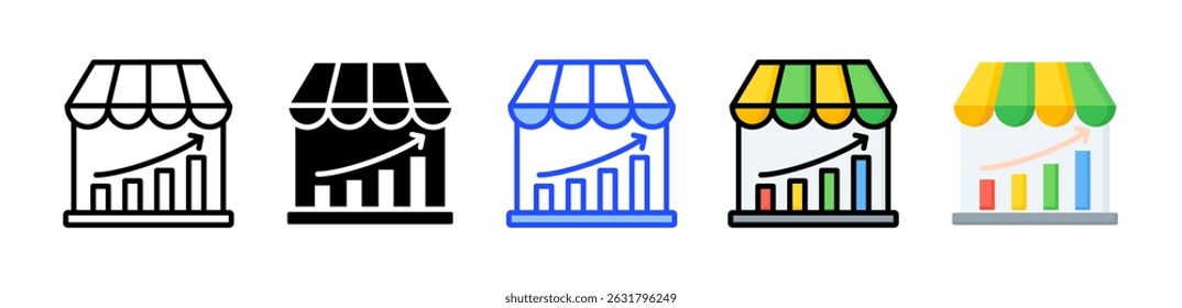 Icono de mercado Colección con múltiples estilos
