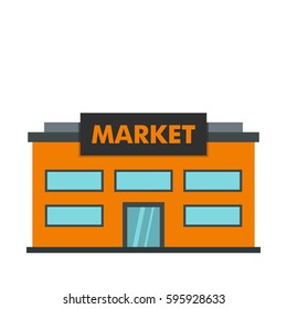 Market icon in flat style isolated on white background vector illustration