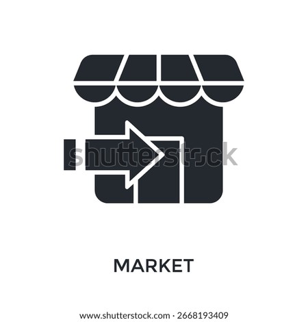 Market Icon Glyph Style. Vector Illustration For Graphic Design