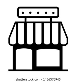 market, icon, restaurant, kiosk, logo, marketplace, shop, local, business, outline, building, sell, food, snack, stand, storefront, vector