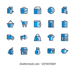 Market icon set. Available in vector. Fullfiled color style.