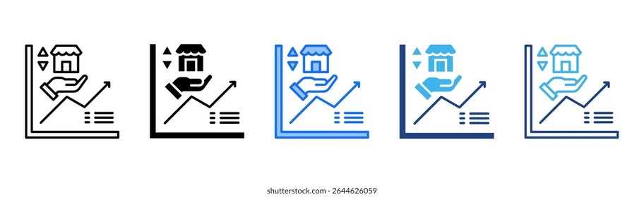 Market icon set multiple style collection
