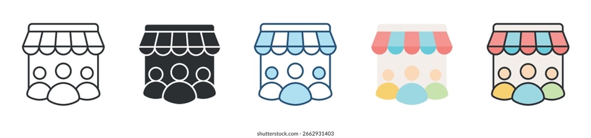 Market Icon Set Multiple Style Collection