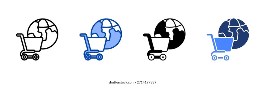 Market icon set multiple style collection