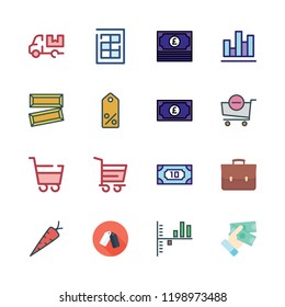 market icon set. vector set about gold ingots, tag, supermarket and finance book icons set.