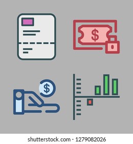 market icon set. vector set about money, report and bar chart icons set.