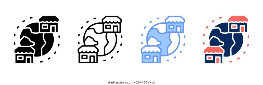 Market icon sheet multiple style collection