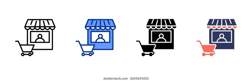 Market icon sheet multiple style collection