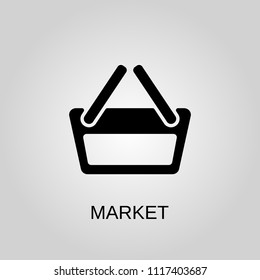 Market icon. Market symbol. Flat design. Stock - Vector illustration